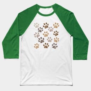 Brown colored paw print background Baseball T-Shirt